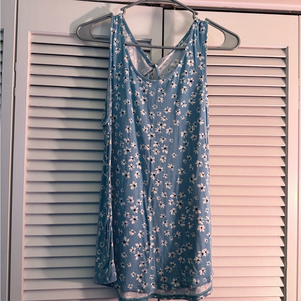 Blue Floral Tank Top